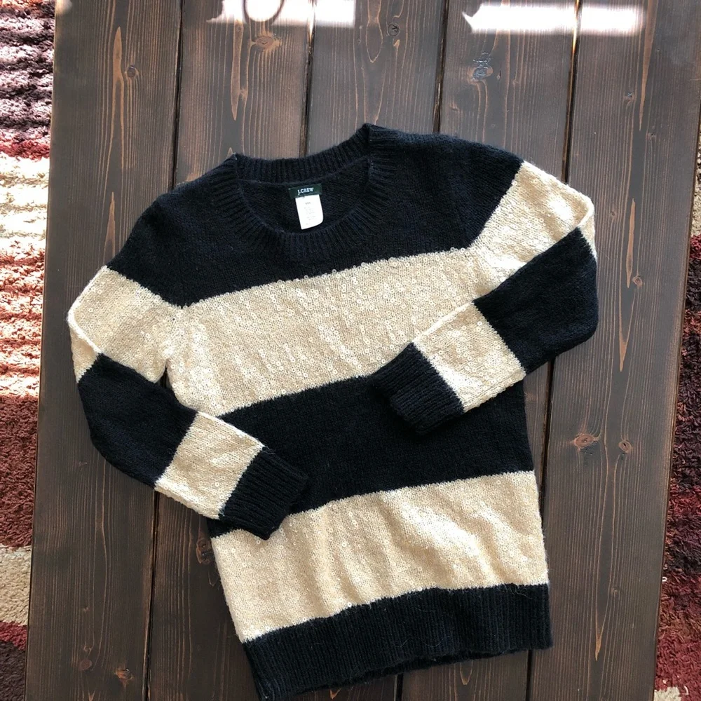 J. Crew Wynter Sweater in Sequin Stripe - Picture 2 of 6